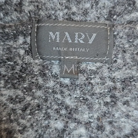 Vintage Italian Wool Blend Open Front Cardigan Sweater Neutral Cozy Size M - Picture 9 of 14